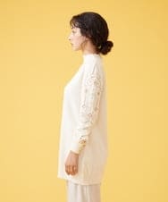 GJFLP70250 Jocomomola(ホコモモラ) Rayasos de punto 刺繍ニットチュニック アイボリー