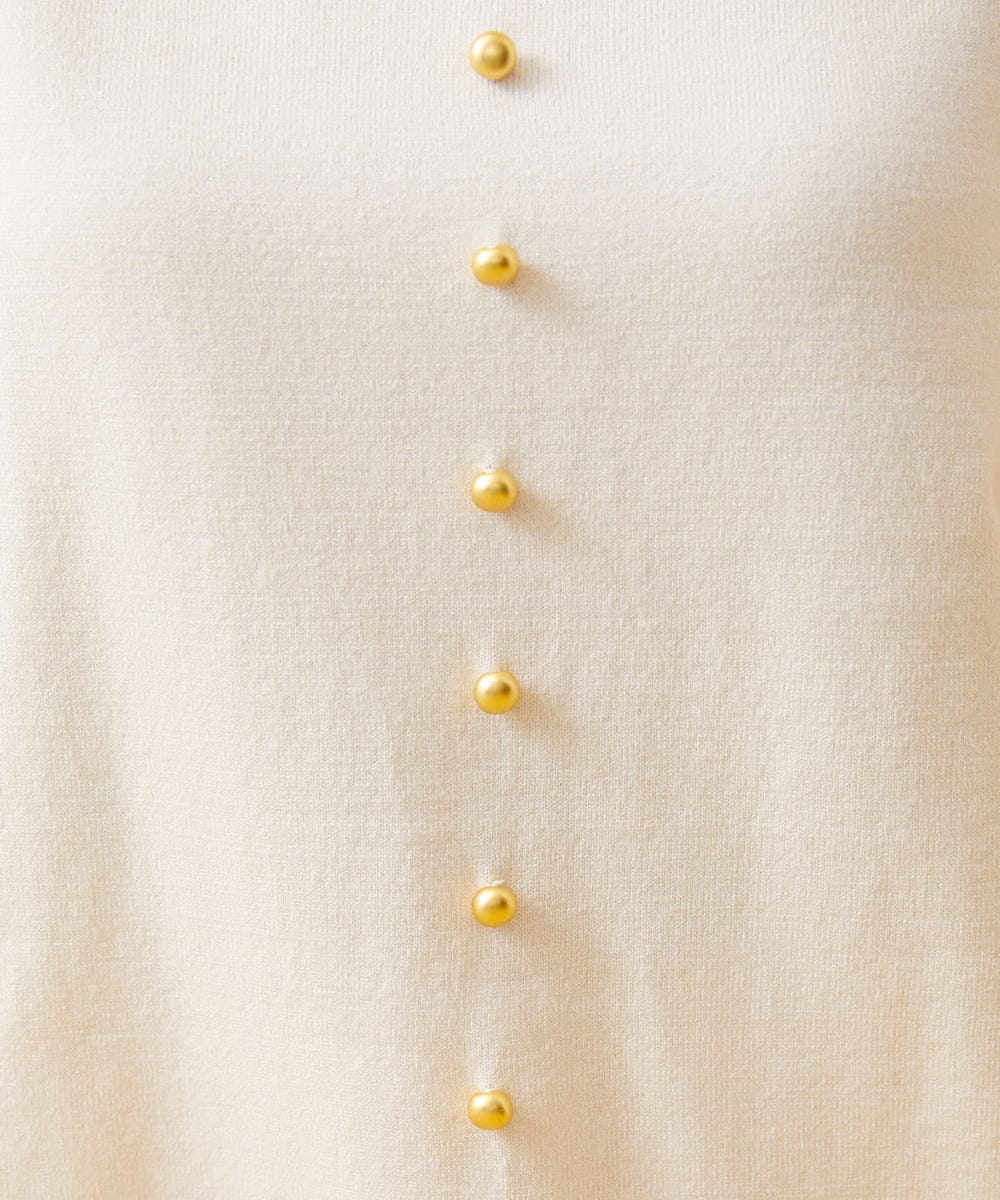 GJFLP70250 Jocomomola(ホコモモラ) Rayasos de punto 刺繍ニットチュニック アイボリー