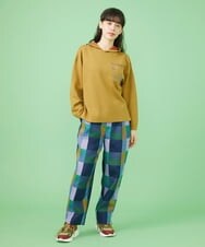 GJFLS30200 Jocomomola(ホコモモラ) Wフェイスニット フード付きプルオーバー グリーン