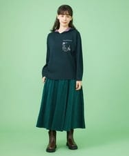 GJFLS30200 Jocomomola(ホコモモラ) Wフェイスニット フード付きプルオーバー グリーン