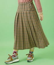 GJHAA35240 Jocomomola(ホコモモラ) Espina チェックプリーツスカート イエロー