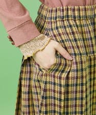 GJHAA35240 Jocomomola(ホコモモラ) Espina チェックプリーツスカート イエロー