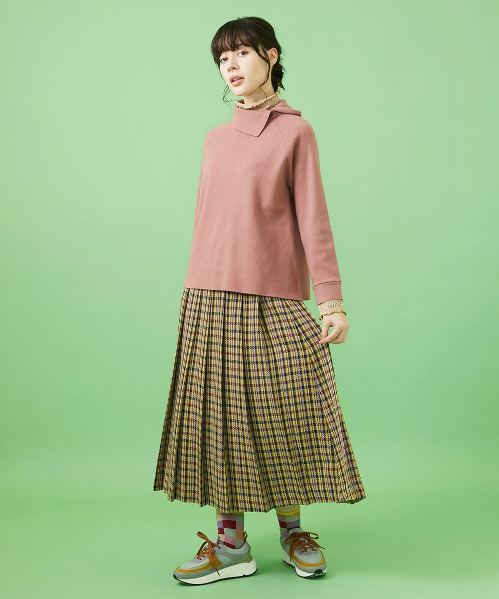 GJHAA35240 Jocomomola(ホコモモラ) Espina チェックプリーツスカート イエロー