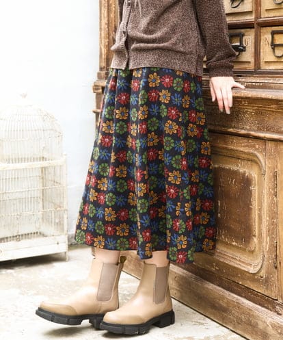 GJHAD01240 Jocomomola Calle Imperial フラワープリントスカート