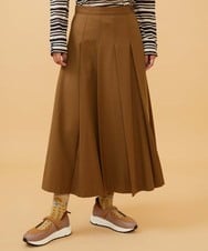 GJHAD35200 Jocomomola(ホコモモラ) Pliegues ワンポイント刺繍プリーツスカート ベージュ