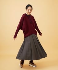 GJHAD35200 Jocomomola(ホコモモラ) Pliegues ワンポイント刺繍プリーツスカート グレー