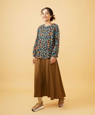 GJHAD35200 Jocomomola(ホコモモラ) Pliegues ワンポイント刺繍プリーツスカート グレー