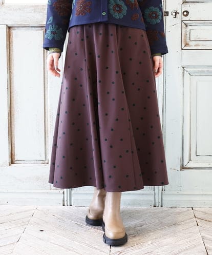 GJHAD36200 Jocomomola Baile Esponjoso フロッキードットスカート