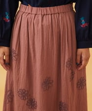 GJHAE40200 Jocomomola(ホコモモラ) Susurrito フラワーモチーフゴムギャザースカート ピンク