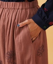 GJHAE40200 Jocomomola(ホコモモラ) Susurrito フラワーモチーフゴムギャザースカート ピンク