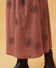 GJHAE40200 Jocomomola(ホコモモラ) Susurrito フラワーモチーフゴムギャザースカート ピンク