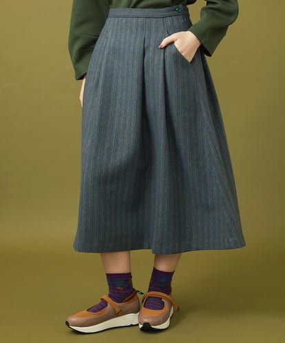 GJHAE42200 Jocomomola 【早割10%OFF】へリンボーンタックフレアスカート