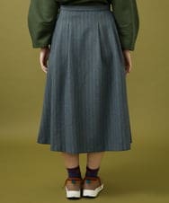GJHAE42200 Jocomomola(ホコモモラ) 【早割10%OFF】へリンボーンタックフレアスカート ブルーグレー