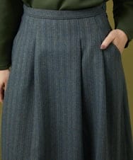 GJHAE42200 Jocomomola(ホコモモラ) 【早割10%OFF】へリンボーンタックフレアスカート ブルーグレー