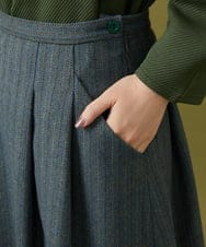 GJHAE42200 Jocomomola(ホコモモラ) 【早割10%OFF】へリンボーンタックフレアスカート ブルーグレー