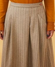 GJHAE42200 Jocomomola(ホコモモラ) Huellas de aves へリンボーンタックフレアスカート ベージュ