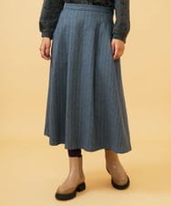 GJHAE42200 Jocomomola(ホコモモラ) Huellas de aves へリンボーンタックフレアスカート ベージュ