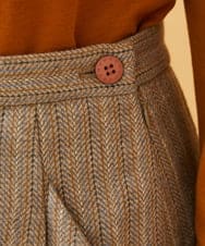 GJHAE42200 Jocomomola(ホコモモラ) Huellas de aves へリンボーンタックフレアスカート ベージュ