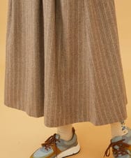 GJHAE42200 Jocomomola(ホコモモラ) Huellas de aves へリンボーンタックフレアスカート ベージュ