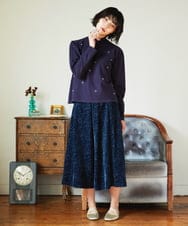 GJHAE51240 Jocomomola(ホコモモラ) Tardin calido オパールフラワーモチーフスカート ピンク