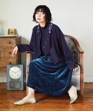 GJHAE51240 Jocomomola(ホコモモラ) Tardin calido オパールフラワーモチーフスカート ピンク