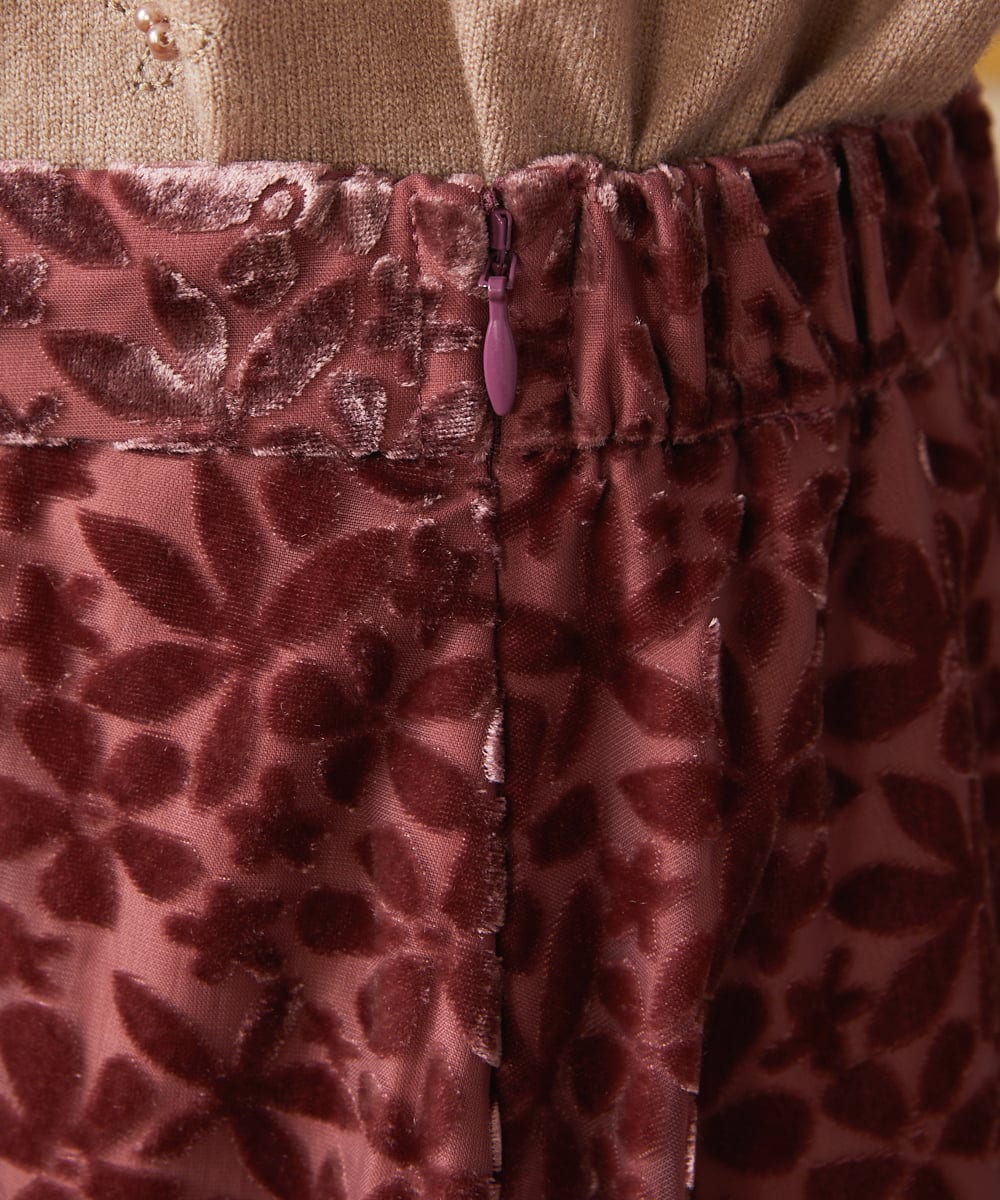 GJHAE51240 Jocomomola(ホコモモラ) Tardin calido オパールフラワーモチーフスカート ピンク