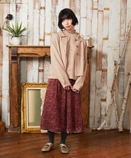 GJHAE51240 Jocomomola(ホコモモラ) Tardin calido オパールフラワーモチーフスカート ピンク