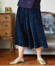 GJHAE51240 Jocomomola(ホコモモラ) Tardin calido オパールフラワーモチーフスカート ブルー