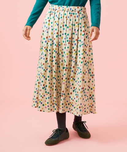 GJHAG70230 Jocomomola Mural dot プリントフレアスカート