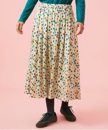 GJHAG70230 Jocomomola Mural dot プリントフレアスカート
