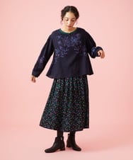 GJHAG70230 Jocomomola(ホコモモラ) Mural dot プリントフレアスカート ブラック