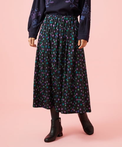GJHAG70230 Jocomomola Mural dot プリントフレアスカート
