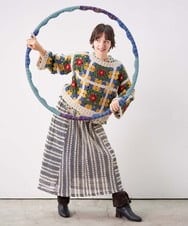 GJHAG71220 Jocomomola(ホコモモラ) Garabato レースフレアスカート ブラック