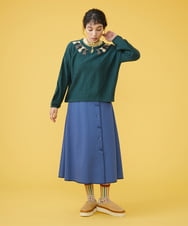 GJHAT46180 Jocomomola(ホコモモラ) obvio ラップ風スカート ブルー