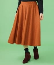 GJHAV36200 Jocomomola(ホコモモラ) T/W 天竺 フレアスカート オレンジ