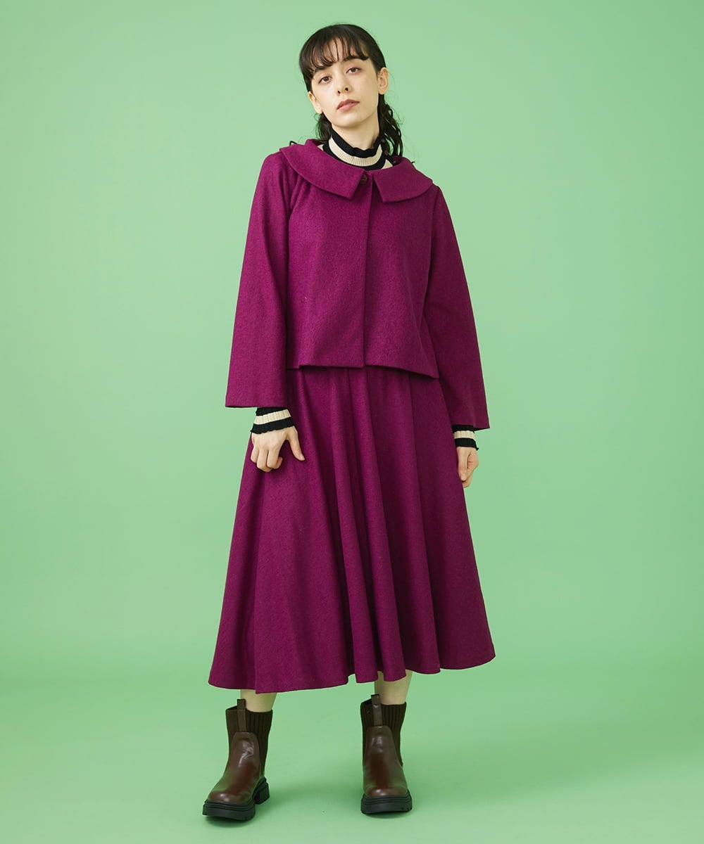 GJHAV36200 Jocomomola(ホコモモラ) T/W 天竺 フレアスカート パープル