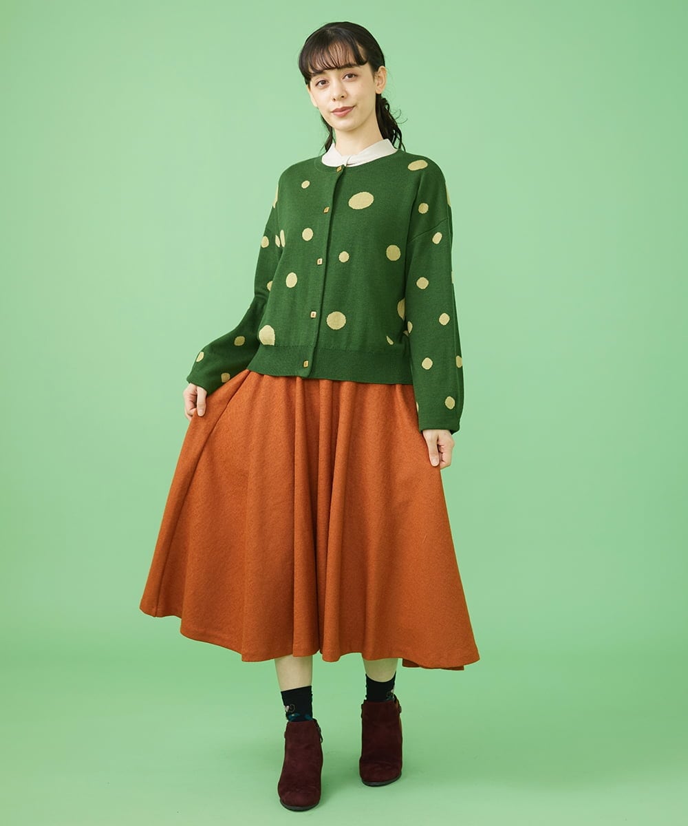 GJHAV36200 Jocomomola(ホコモモラ) T/W 天竺 フレアスカート パープル