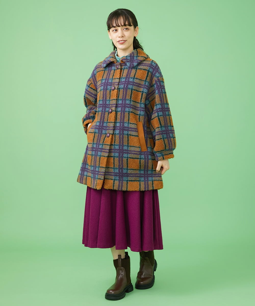 GJHAV36200 Jocomomola(ホコモモラ) T/W 天竺 フレアスカート パープル