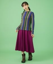 GJHAV36200 Jocomomola(ホコモモラ) T/W 天竺 フレアスカート パープル