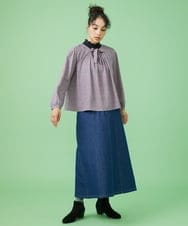 GJHAW47180 Jocomomola(ホコモモラ) バックスリットロングデニムスカート ネイビー