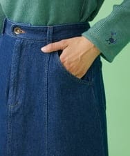 GJHAW47180 Jocomomola(ホコモモラ) バックスリットロングデニムスカート ネイビー
