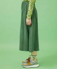 GJHCA31200 Jocomomola(ホコモモラ) フラワー刺繍 ピーチ起毛ピンタックスカート グリーン