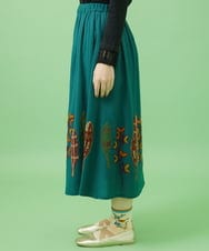 GJHCA36230 Jocomomola(ホコモモラ) Calle インド刺繍フレアスカート ブルーグリーン