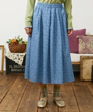 GJHCD31180 Jocomomola(ホコモモラ) Flor de escudo ジャカードフレアスカート ブルー