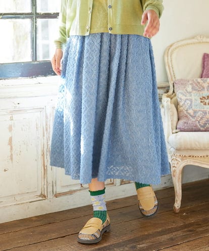 GJHCD31180 Jocomomola Flor de escudo ジャカードフレアスカート