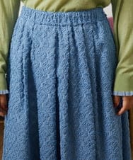 GJHCD31180 Jocomomola(ホコモモラ) Flor de escudo ジャカードフレアスカート ブルー