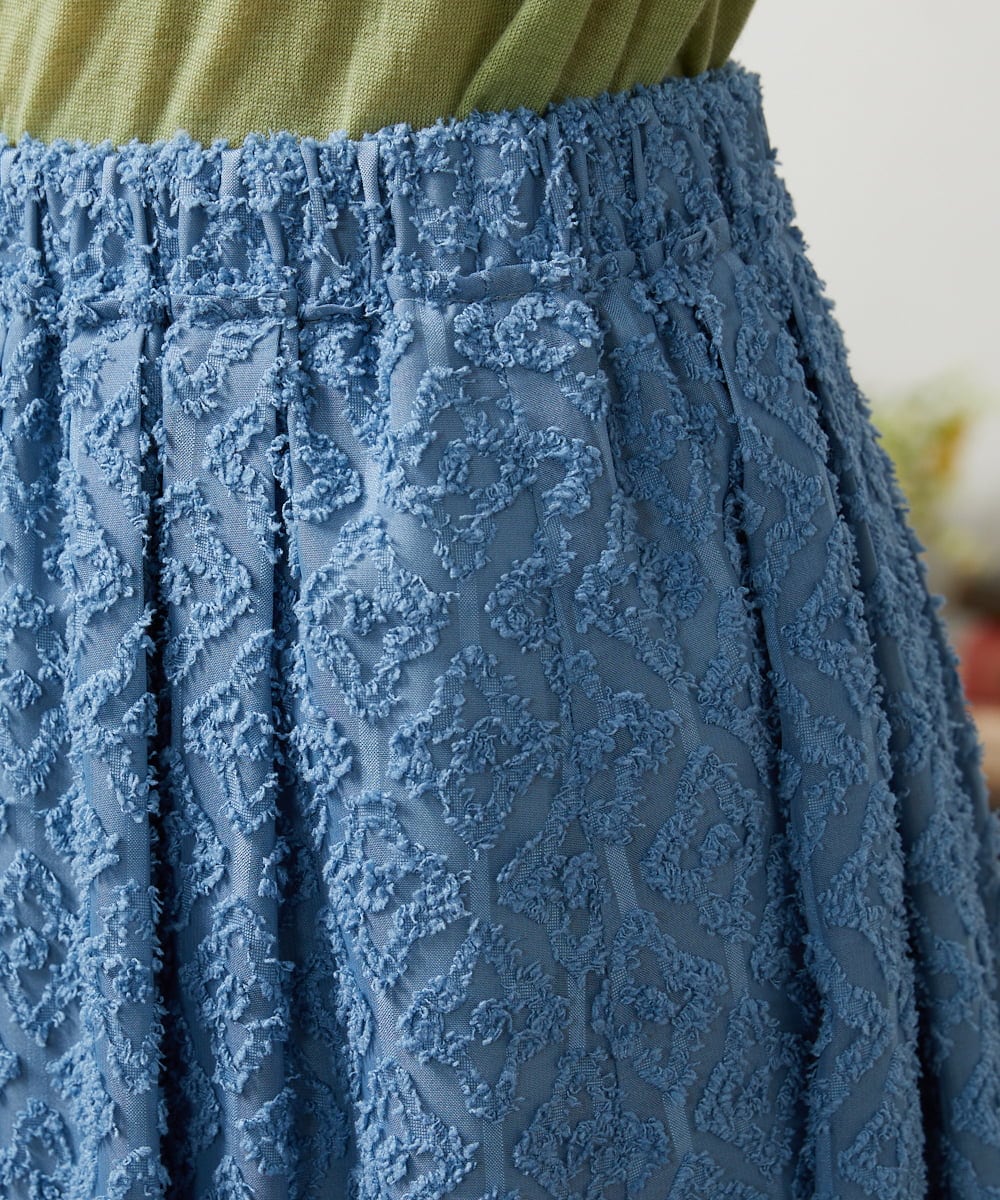 GJHCD31180 Jocomomola(ホコモモラ) Flor de escudo ジャカードフレアスカート ブルー
