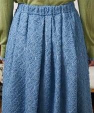 GJHCD31180 Jocomomola(ホコモモラ) Flor de escudo ジャカードフレアスカート ブルー