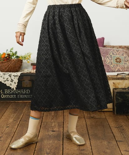 GJHCD31180 Jocomomola Flor de escudo ジャカードフレアスカート