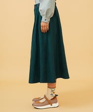 GJHCD32200 Jocomomola(ホコモモラ) 【早割10%OFF】ピーチ起毛タックスカート グリーン